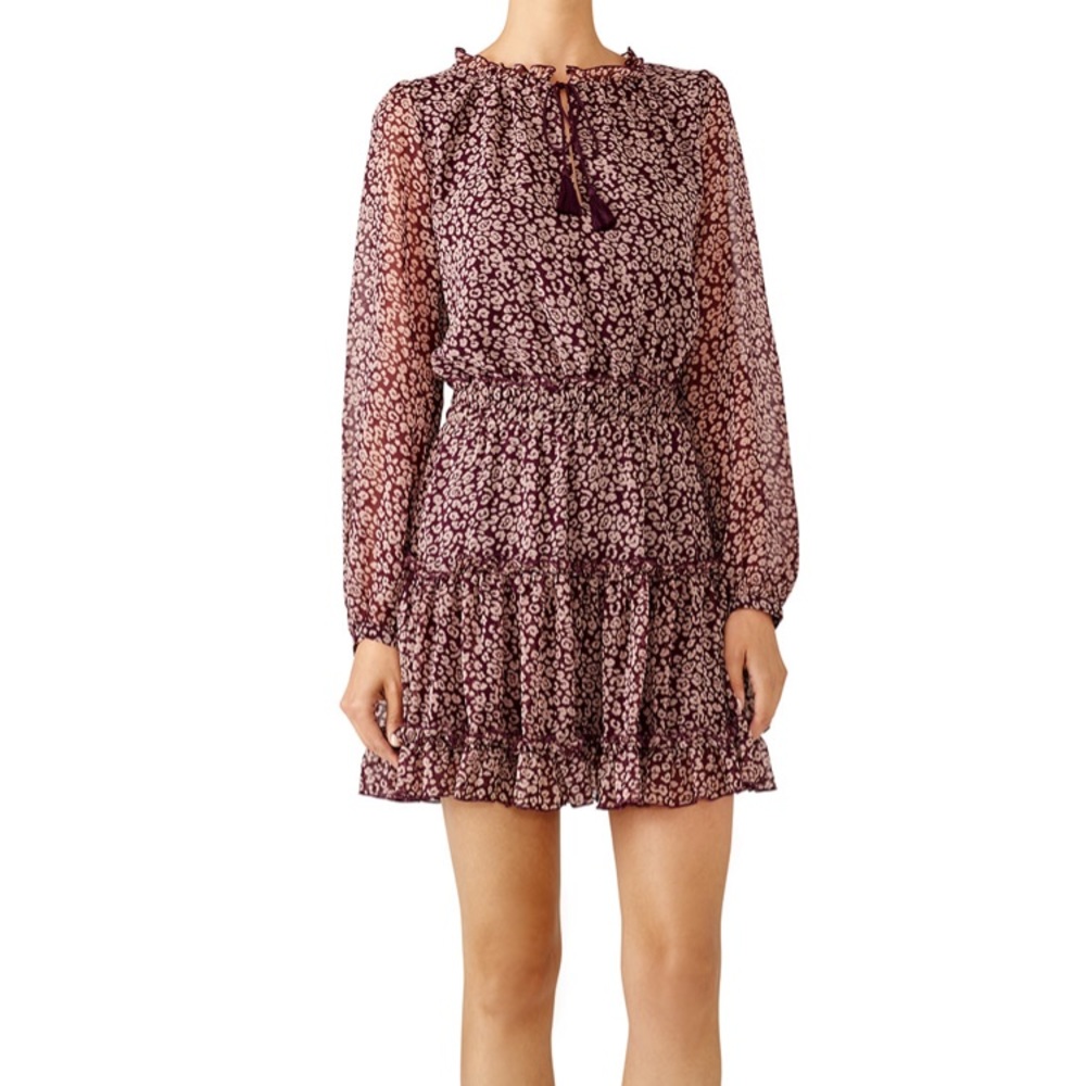 Rebecca Minkoff purple leopard print dress size L